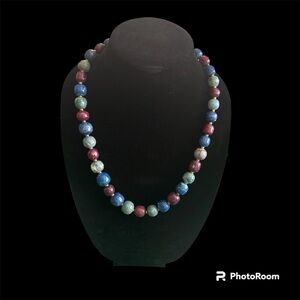 Vintage Elegant Multicolor Stone Beaded Necklace